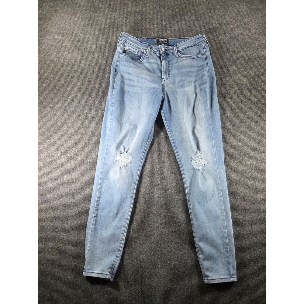 Denizen from Levi Women 12 W31 High Rise Super Skinny Distressed Jean Light Blue